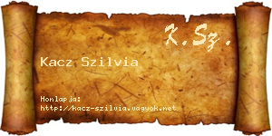 Kacz Szilvia névjegykártya