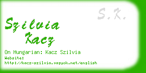 szilvia kacz business card